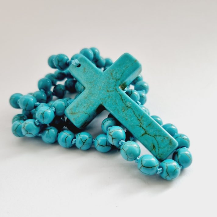 Turquoise Agate Cross Necklace