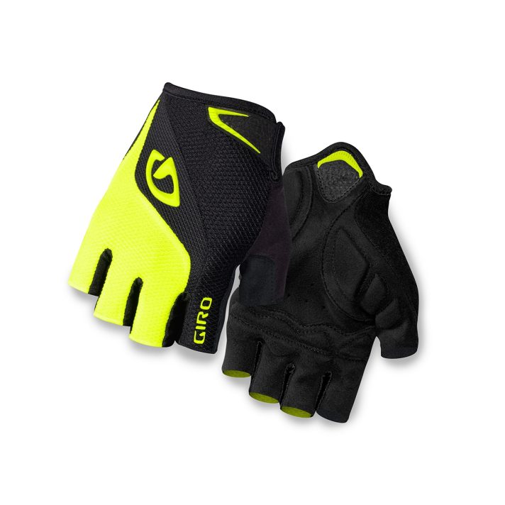 GIRO BRAVO ROAD CYCLING MITT BLACK/HI VIZ YELLOW Small
