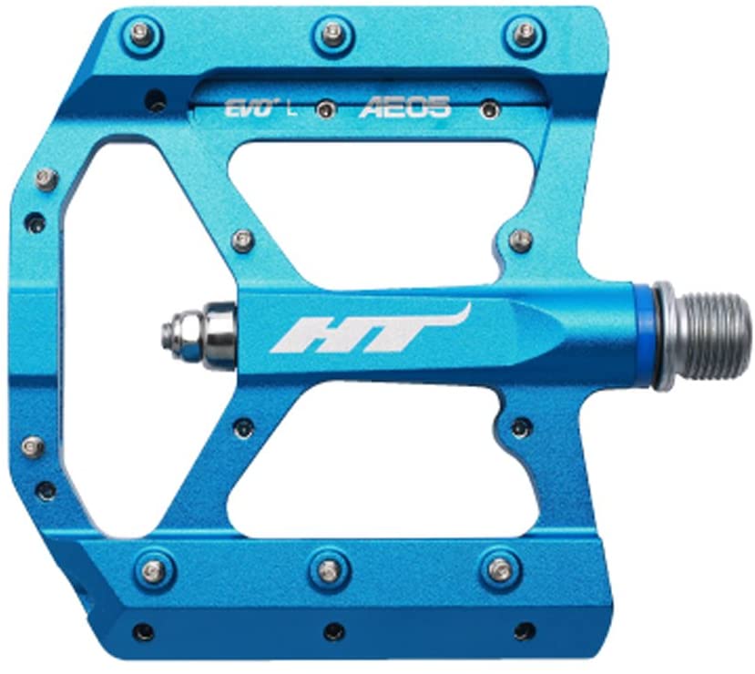 HT AE-05, CNC Alloy Platform, Thrust Bearing, Cr-Mo axles, Replaceable pins Blue