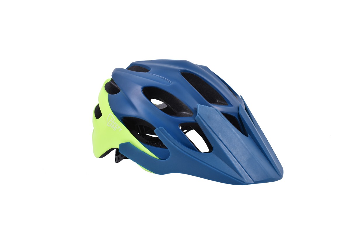Safety Labs Vox Enduro Inmold Helmet With Integrated Rear Light in Blue/Yellow Medium (54-57cm)