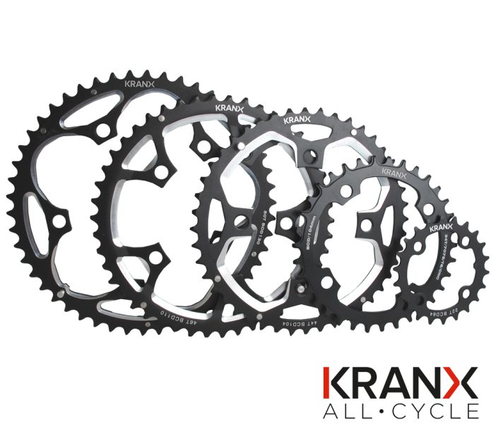 KranX 110BCD Alloy Chainring in Black – 5 Arm 50T