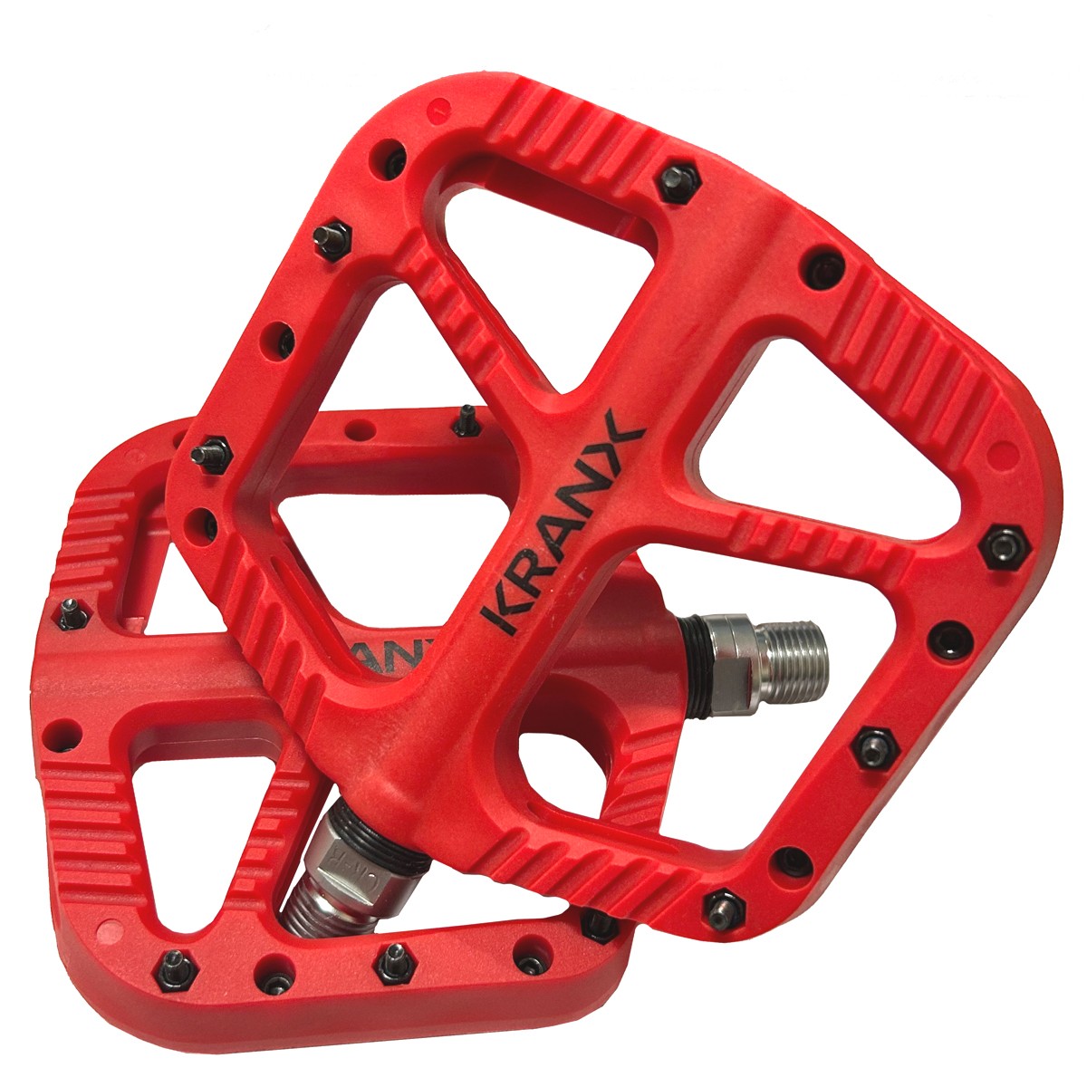 KranX Trail Bright Platform Pedal Red